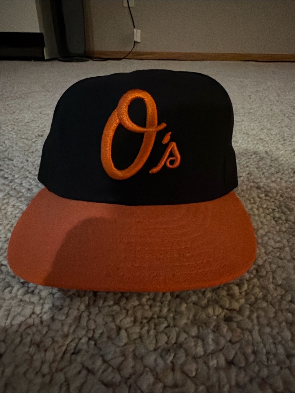 New Era Black and Orange Baltimore Orioles Size 7 Baseball Cap